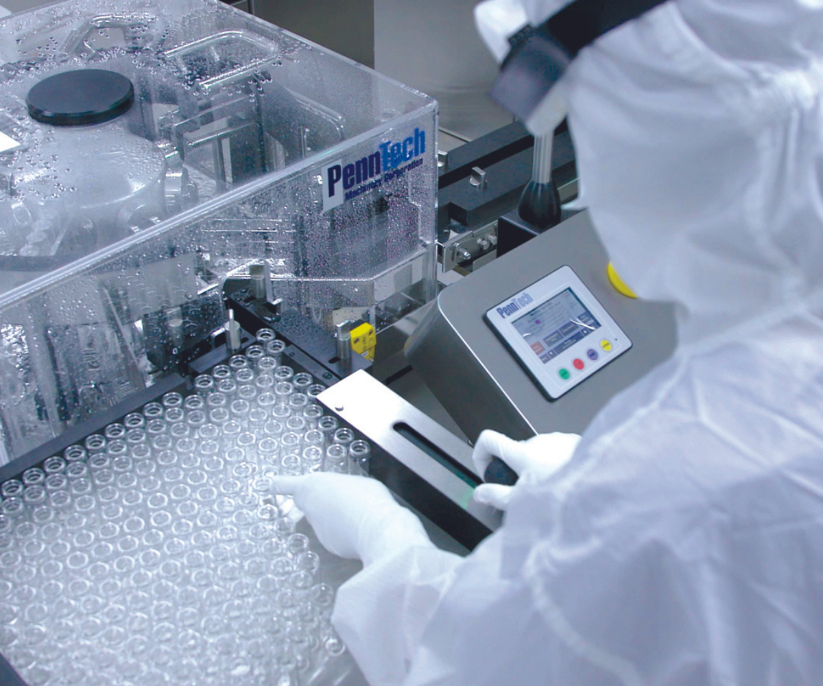 One of Defy Medical's pharmacy partners preparing medications in a sterile environment.
